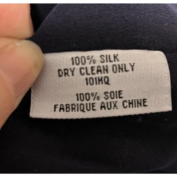 EILEEN FISHER Silk Quilted Jacket •M• Asian Knotted Button-Front Blue Blazer - Picture 5 of 6